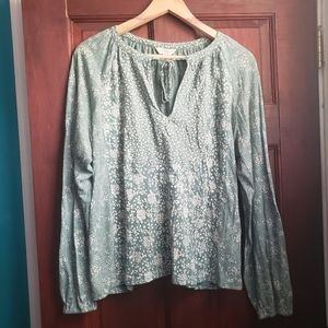 Mint Paisley Lucky Brand Blouse, Size L
